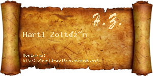 Hartl Zoltán névjegykártya