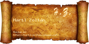 Hartl Zoltán névjegykártya